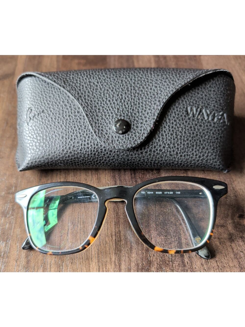 Ray-Ban Hawkeye RB5244 Frames ONLY Black Tortoise Shell Gradient 47 20 145 &Case
